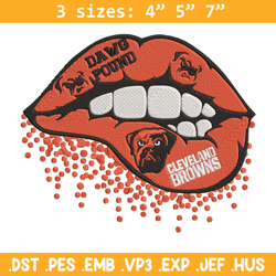 Cleveland Browns dripping lips embroidery design, Cleveland Browns embroidery, NFL embroidery, logo sport embroidery.