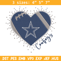 Dallas Cowboys Heart embroidery design, Dallas Cowboys embroidery, NFL embroidery, sport embroidery, embroidery design.