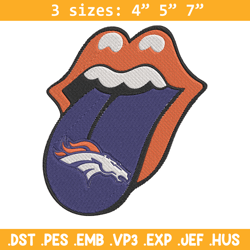 Denver Broncos Tongue embroidery design, Denver Broncos embroidery, NFL embroidery, sport embroidery, embroidery design.