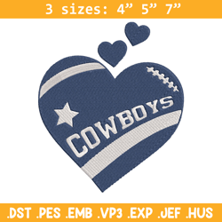 Heart Dallas Cowboys embroidery design, Dallas Cowboys embroidery, NFL embroidery, sport embroidery, embroidery design.