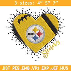 Heart Pittsburgh Steelers embroidery design, Pittsburgh Steelers embroidery, NFL embroidery, logo sport embroidery.