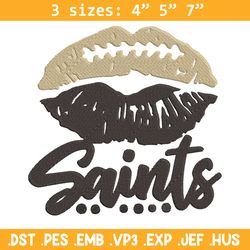 New Orleans Saints lips embroidery design, Saints embroidery, NFL embroidery, logo sport embroidery, embroidery design.
