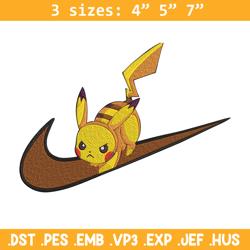 Pikachu x nike Embroidery Design, Pokemon Embroidery, Embroidery File, Nike Embroidery, Anime shirt, Digital download