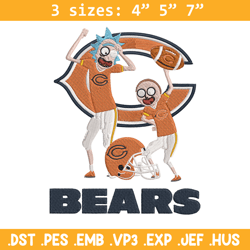 Rick and Morty Chicago Bears embroidery design, Chicago Bears embroidery, NFL embroidery, logo sport embroidery.