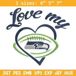 Seattle Seahawks Love My embroidery design, Seahawks embroidery, NFL embroidery, sport embroidery, embroidery design.