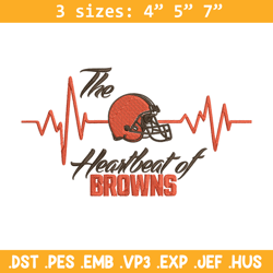 The Heartbeat Of Cleveland Browns embroidery design, Cleveland Browns embroidery, NFL embroidery, logo sport embroidery,