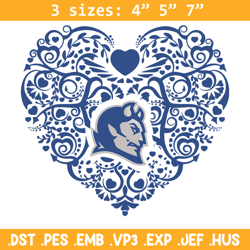 Duke Blue Devils heart embroidery design, Sport embroidery, logo sport embroidery, Embroidery design,NCAA embroidery