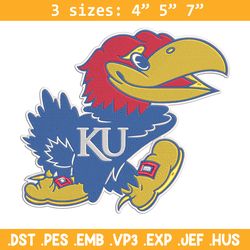 University of Kansas logo embroidery design, NCAA embroidery, Sport embroidery,Logo sport embroidery,Embroidery design