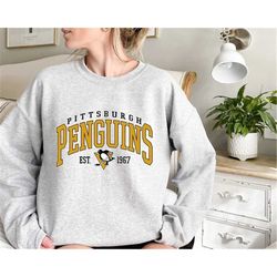 Pittsburgh Penguins Shirt, Penguins Hoodie, Hockey Sweatshirt, Hockey Fan TShirt, Pittsburgh Hockey Tee, Vintage Sweater