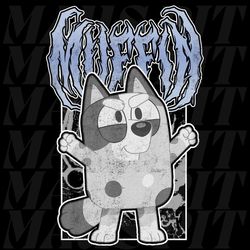 Bluey Muffin Kids Metal Shirt: Disney Goth Punk Tee Deathmetal Halloween, Cotton, Size S-XL