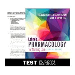 Lehne's Pharmacology for Nursing Care 11th Edition by Jacqueline Test Bank All Chapters