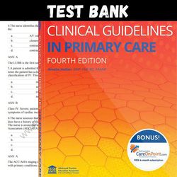 Test Bank for Clinical Guidelines in Primary Care, 4th Edition Hollier