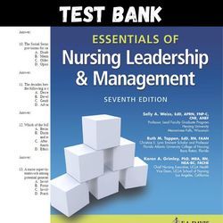 Test Bank for Essentials of Nursing Leadership & Management 7th Edition by Weiss