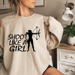 Shoot Like A Girl Tshirt, Archery Shirt, Feminist Shirt, Girl Athlete Tshirt, Sarcasm Shirt, Bow And Arrow Tshirt, Sport