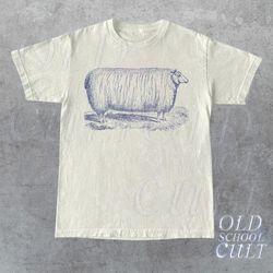 Vintage 90s Tattoo Fat Sheep Tshirt, Retro Nature Shirt, Funny Retro Shirt, Handdrawing Shirts, Meme Shirt, Unisex Relax