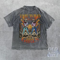 The Wild West Girls Retro Graphic T-Shirt, Vintage 90s Cowgirl Graphic Shirt, Western Shirt, Unisex Graphic Shirts, Rode