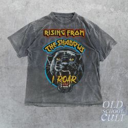 Rising From The Shadows I Roar Retro T-Shirt, Vintage 90s Panther Graphic Shirt, Washed Relaxed Shirt, Unisex Graphic Sh