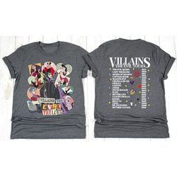 Villains Evil Tour Vintage Disney Shirt, Disney Evil Tee, Retro Disney Villains Characters Concert Music Shirt, E
