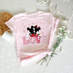 Love T-shirt, Disney Sweatshirt, Couple Shirt, Valentine Sweatshirt, Mickey Mouse Shirt, Heart Shirt, Cartoon Love Shirt
