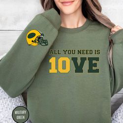All You Need is Love Sweatshirt, Unisex Shirt, Gift For Her, All You Need Is Jordan Love Football Crewneck and Hoodie -