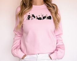 Black Cat Sweatshirt Cat Mom Sweatshirt Daisy Sweatshirt Floral Cat Sweatshirt Funny Cat Shirt Cat Lovers Shirt Cat Love