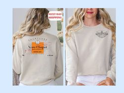 Champagne Veuve Rose SweatShirt, Champagne Tennis Club Sweatshirt,Champagne Veuve Rose Sweatshirt, Front and back