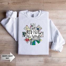 red hot chili peppers sweatshirt, red hot chili peppers tour , black summer sweatshirt, rock band tee, rhcp graphic swea