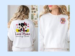 Mickey and Minnie mouse, love more worry less sweatshirt, Mickey mouse valentines sweater, Minnie mouse love hoodie!