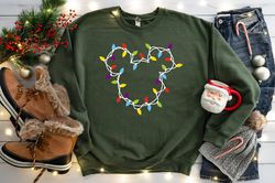 Christmas Lights Sweatshirt, Christmas Sweatshirt, Christmas Sweatshirt for Women, Disney Mickey and Minnie Sweater, Swe