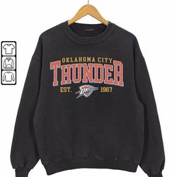 Retro Oklahoma City Thunder Shirt, Crewneck Thunder Sweatshirt, Hoodie Retro For Women And Men Basketball