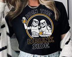 Funny Star Wars Drinking Beer Shirt | Retro Stormtrooper Join To The Drunk Side T-shirt | Star Wars Dad Tee | Star Wars
