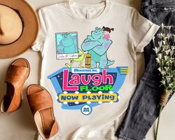 Retro Disney Pixar Monsters Inc Shirt | The Laugh Floor Comedy Club T-Shirt | Monsters University Mike Sulley Boo Tee |