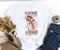 Retro Disney Mushu Dragon Dishonor On Your Cow Shirt | Disney Mulan Movie T-Shirt | Disneyland Family Matching Tee | WDW