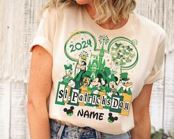 Custom Name Mickey & Friends Shamrock St Patrick'S Day Shirt | Personalized Disney Shamrock T-Shirt | St Patty'S Tee | D