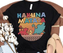 Vintage The Lion King Hakuna Matata Sunset Shirt | Disney Timon Simba Pumbaa T-shirt | Disneyland Family Trip Tee Disney