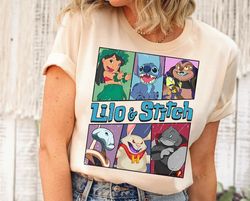Vintage Disney Lilo And Stitch Characters Sweatshirt | Magic Kingdom Holiday T-shirt | Disney Family Matching Tee | Disn