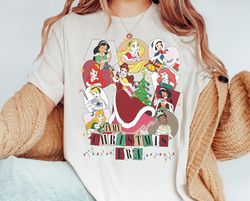 Retro Disney Princess Christmas Era Sweatshirt | Disney Christmas Princess T-shirt | Princess Christmas Era Tee | Disney
