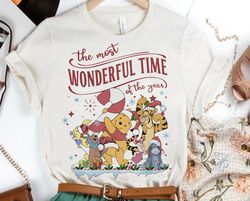 Retro Winnie The Pooh Christmas Sweatshirt | It'S Most Wonderful Time Of The Year T-shirt | Pooh Disney Christmas Tee |