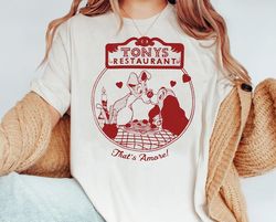 Vintage Lady And Tramp Tony'S Restaurant Shirt | Disney Valentine'S Day Tshirt | Valentine Couple Matching Tee | Disney