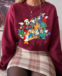 Retro Mickey And Friends Christmas Sweatshirt | Mickey'S Very Merry Christmas T-shirt | Funny Disneyland Holiday Tee | D