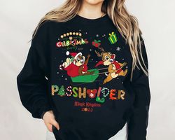 Christmas Party Passholder Chip N Dale Sweatshirt | Vintage Disney Xmas T-shirt | Christmas Disney Family Tee | Disneyla