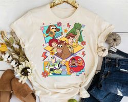 Retro 90S Disney Pixar Toy Story Characters Shirt | Woody Jessie Buzz Lightyear T-Shirt | Disneyland Matching Tee | WDW