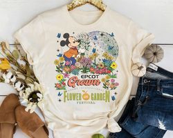 Retro Disney Epcot Flower & Garden Festival 2024 Shirt | Mickey And Friends Floral Let The Magic Blossom T-Shirt | Wdw D