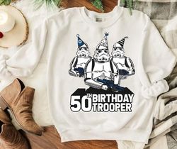retro disney star wars shirt | stormtrooper party hats trio 50th birthday trooper t-shirt | galaxy's edge | star wars da