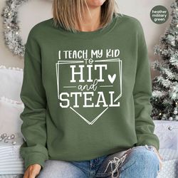 Baseball Sweatshirt, Baseball Player Gift, Funny Baseball Mom Hoodie, Softball Mom Long Sleeve Shirt