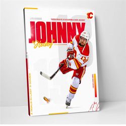 Johnny Hockey Poster, Calgary Flames, NHL Sports Print, Sports Player Print, Framed Art Print , Wall Art, Home Deco, Can