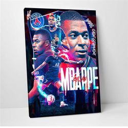 Kylian Mbappe, Soccer Player Print, Soccer Sports Print, Sports Player Print, Framed Art Print , Wall Art, Home Decor, C