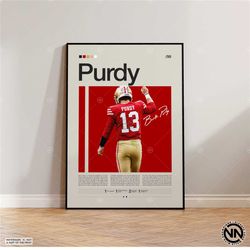 Brock Purdy Poster, San Francisco 49ers Poster, NFL Poster, Sports Poster, NFL Fans, Football Poster, NFL Wall Art, Spor