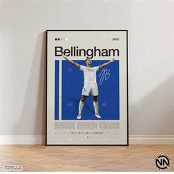 Jude Bellingham Poster, Real Madrid Poster, Soccer Gifts, Sports Poster, Football Player Poster, Soccer Wall Art, Sports