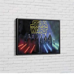 Star Wars Sith Jedi Masters Poster Canvas Unique Design Wall Art Print Hand Made Ready to Hang Custom Design